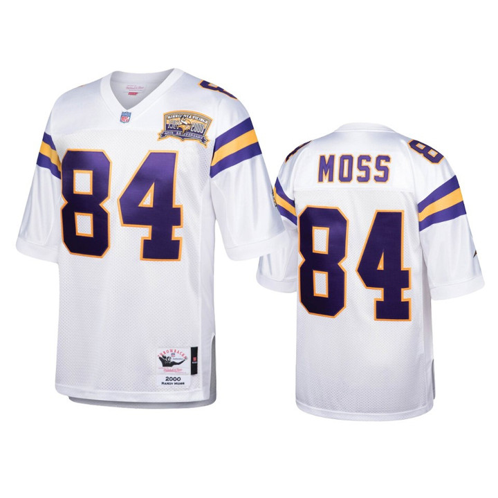 Vikings Randy Moss 2000 Authentic Throwback White Retired Player Jersey