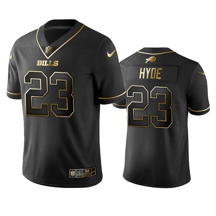 Men's Bills #23 Micah Hyde Black Golden Edition Jersey