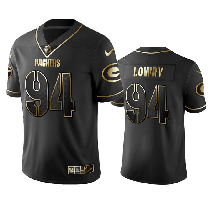 Men's Packers #94 Dean Lowry Black Golden Edition Jersey