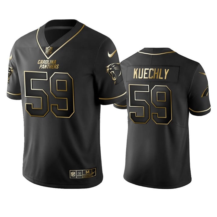 Men's Panthers #59 Luke Kuechly Black Golden Edition Vapor Untouchable Limited Jersey
