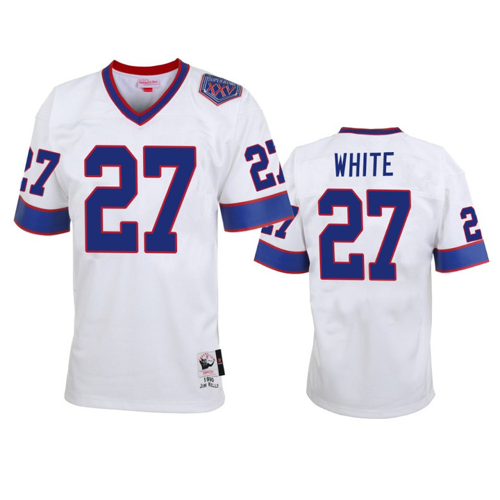 Bills #27 Tre'Davious White Men's Jersey White Vintage Replica