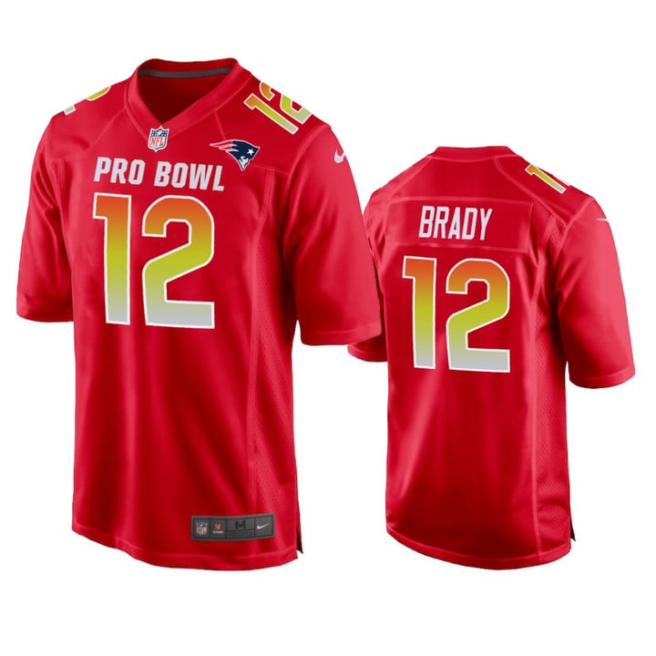 New England Patriots Tom Brady 2019 Pro Bowl 2019 Pro Bowl Men's Red