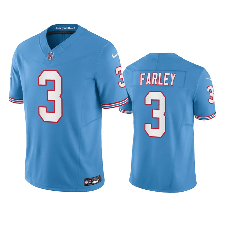 Titans Caleb Farley Oilers Throwback Limited Light Blue Jersey