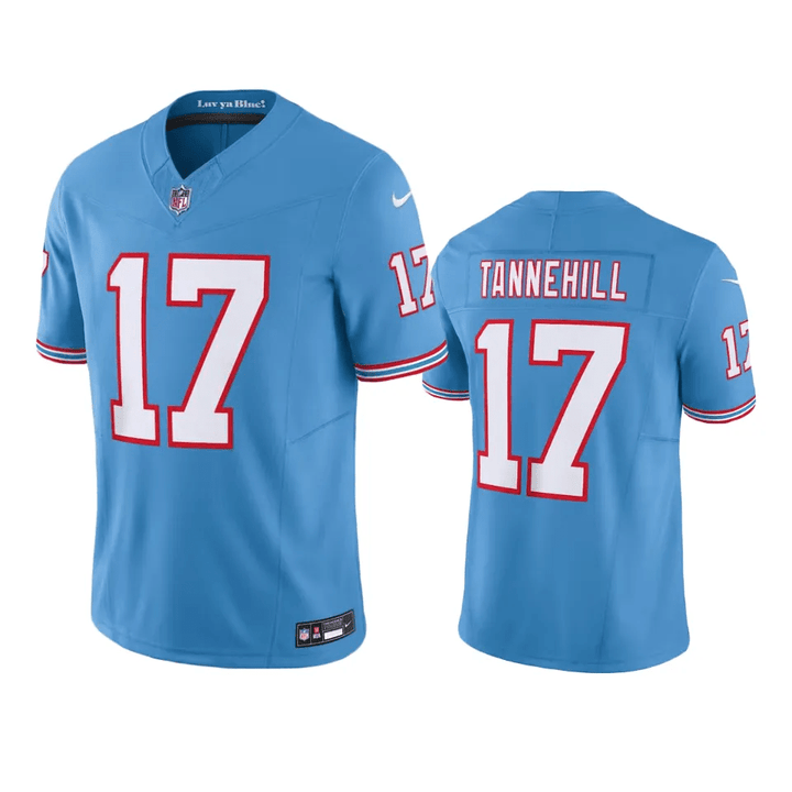 Titans Ryan Tannehill Oilers Throwback Limited Light Blue Jersey