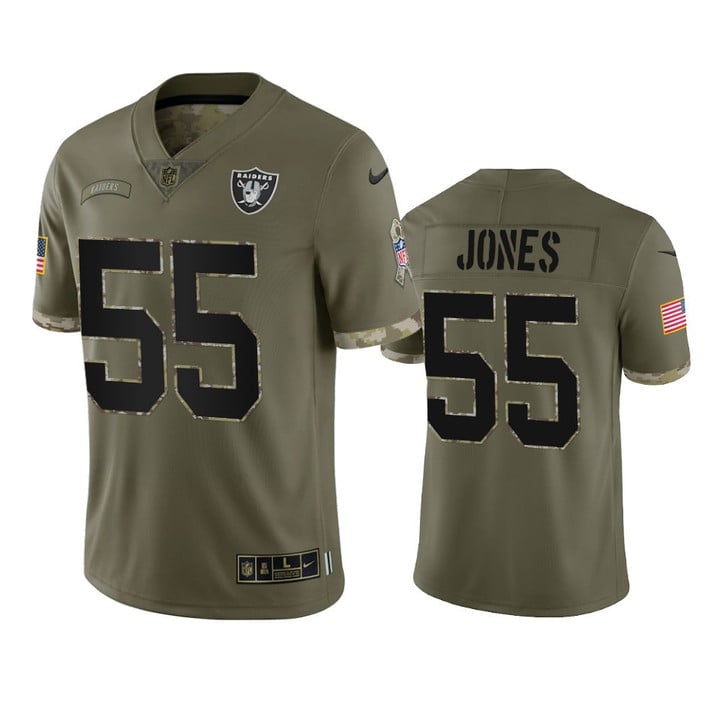 Raiders Chandler Jones Limited Jersey Olive 2022 Salute To Service