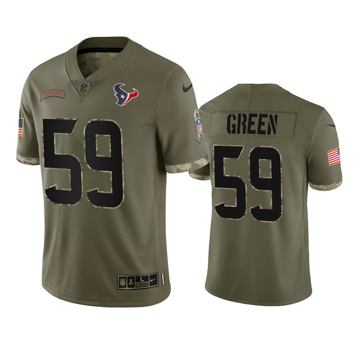 Texans Kenyon Green Limited Jersey Olive 2022 Salute To Service