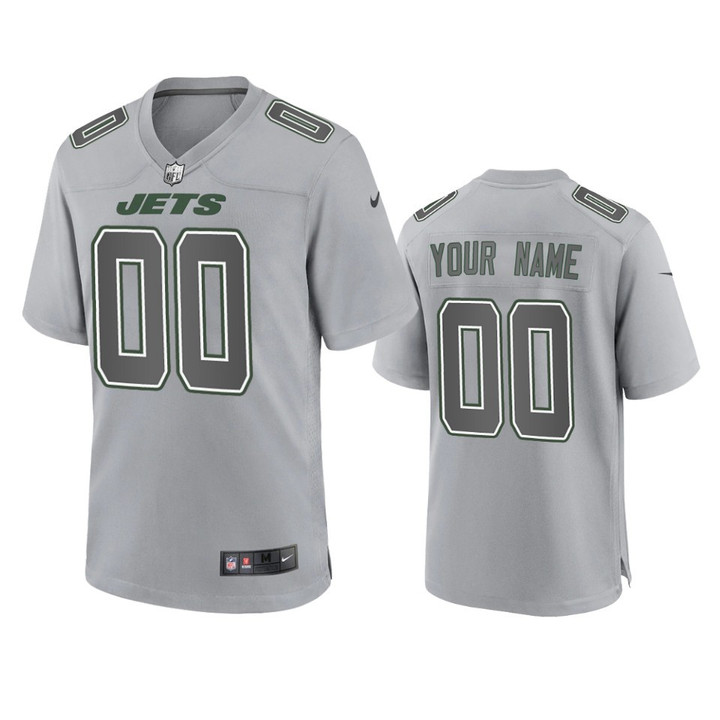Jets Custom Atmosphere Fashion Game Gray Jersey