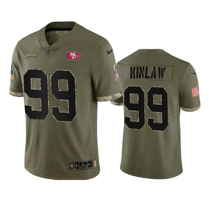 49ers Javon Kinlaw Limited Jersey Olive 2022 Salute To Service