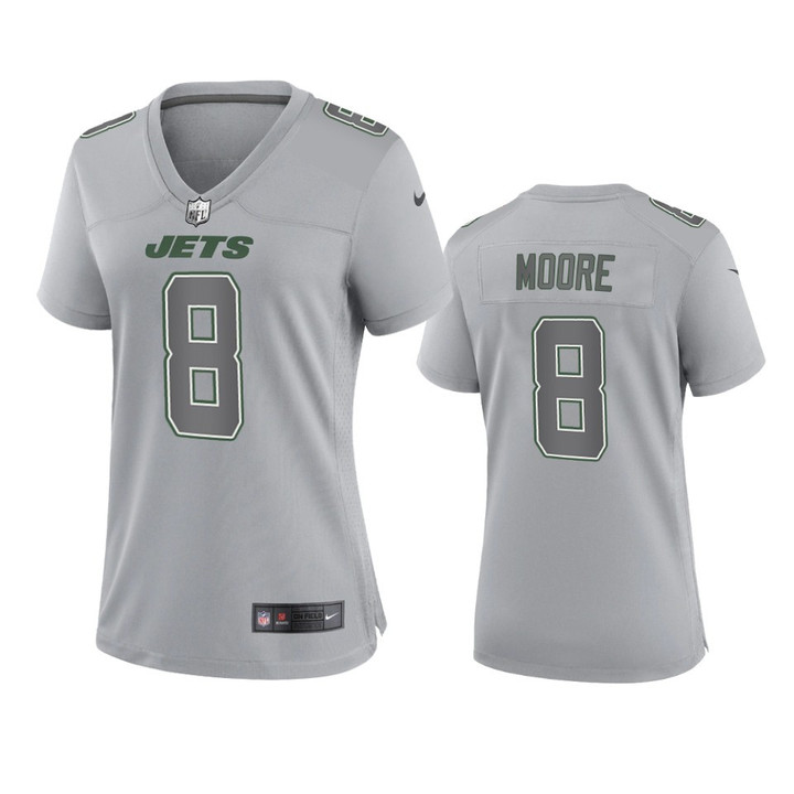 Women's Jets Elijah Moore Atmosphere Fashion Game Gray Jersey