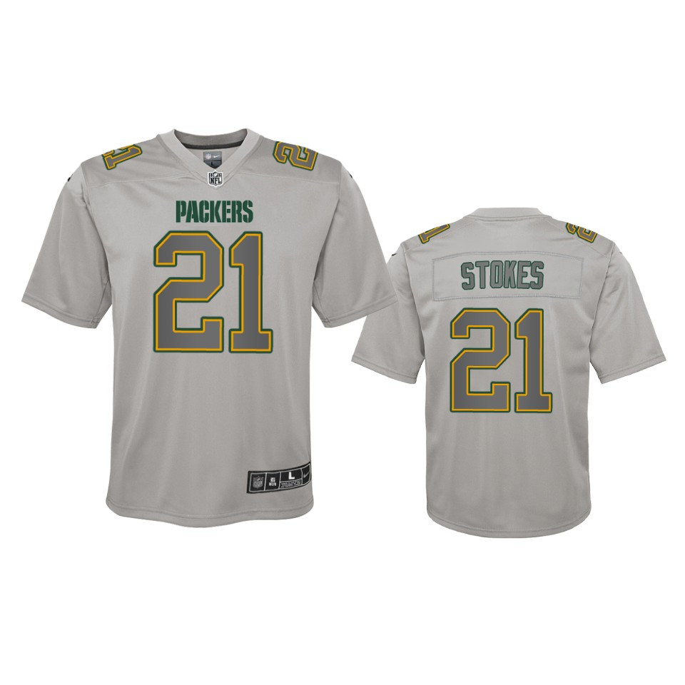 Youth Packers Eric Stokes Gray Jersey Atmosphere Fashion Game