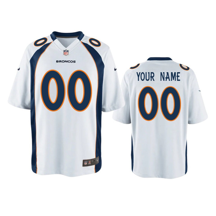 Youth Broncos Custom Game White Jersey