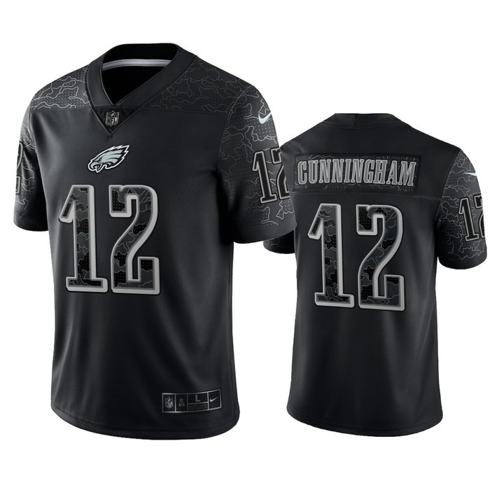 Eagles Randall Cunningham Reflective Limited Black Jersey