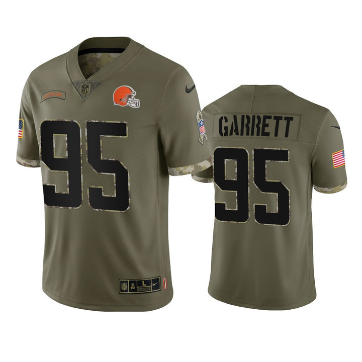 Browns Myles Garrett Limited Jersey Olive 2022 Salute To Service