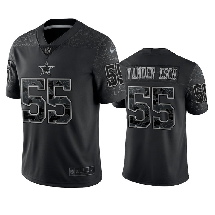 Cowboys Leighton Vander Esch Reflective Limited Black Jersey Men's