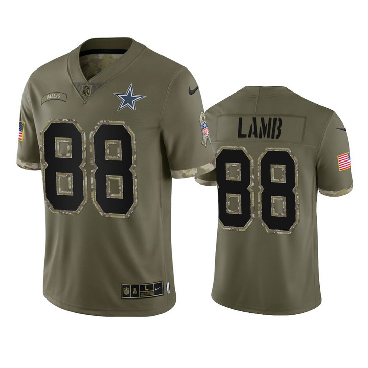 Cowboys CeeDee Lamb Limited Jersey Olive 2022 Salute To Service