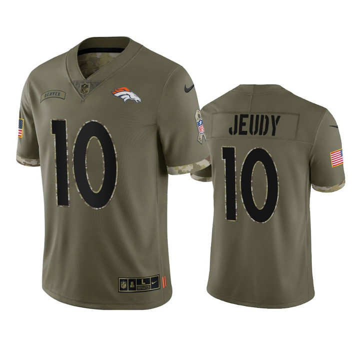 Broncos Jerry Jeudy Limited Jersey Olive 2022 Salute To Service