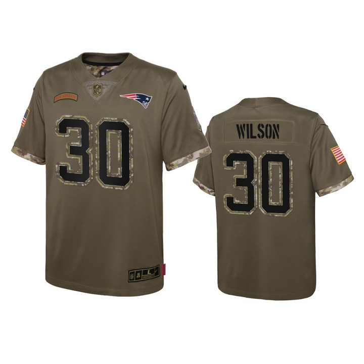 Patriots Mack Wilson Limited Jersey Olive 2022 Salute To Service