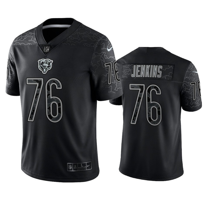 Bears Teven Jenkins Reflective Limited Black Jersey Men's