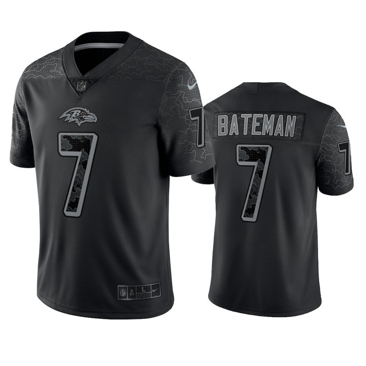 Ravens Rashod Bateman Reflective Limited Black Jersey Men's