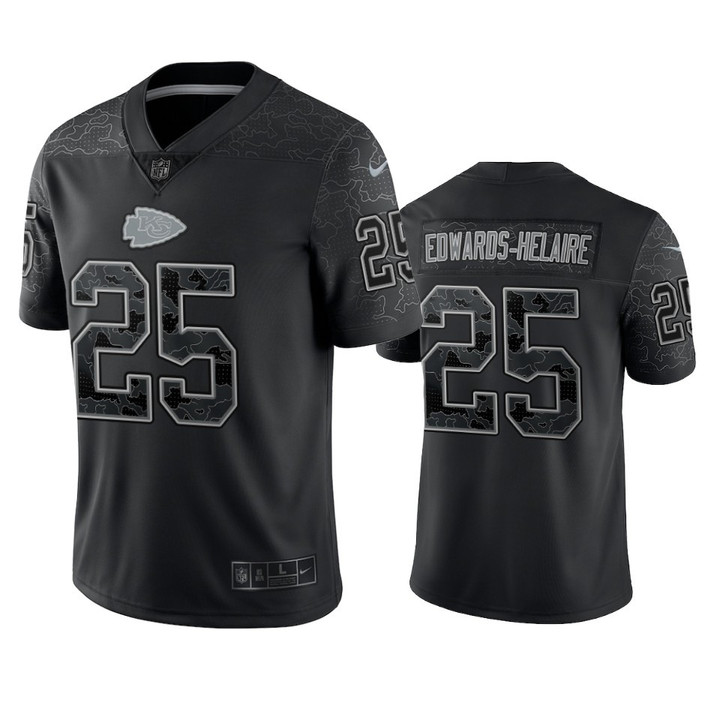 Chiefs Clyde Edwards-Helaire Reflective Limited Black Jersey