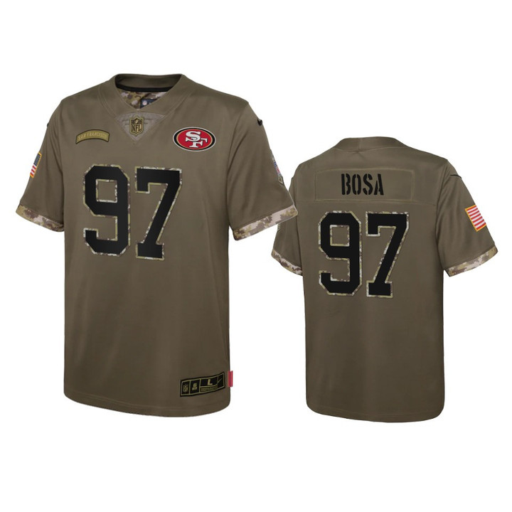 49ers Nick Bosa Limited Jersey Olive 2022 Salute To Service