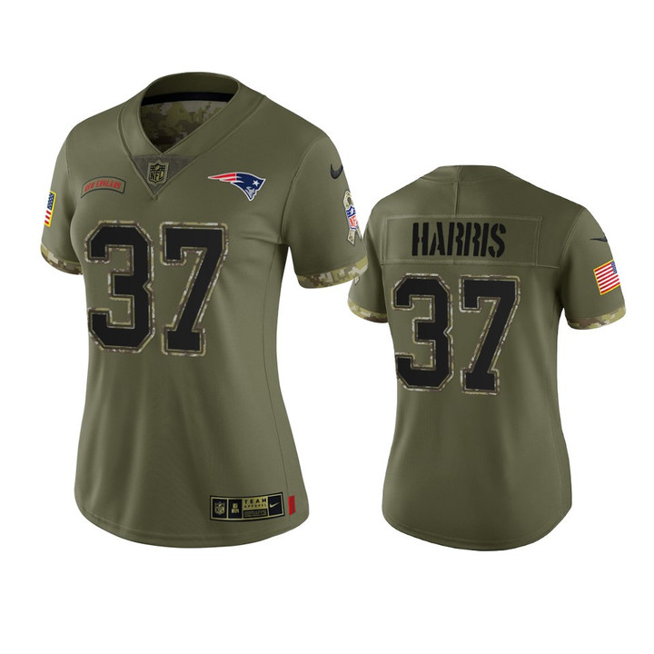 Women's Patriots Damien Harris Limited Jersey 2022 Salute To Service