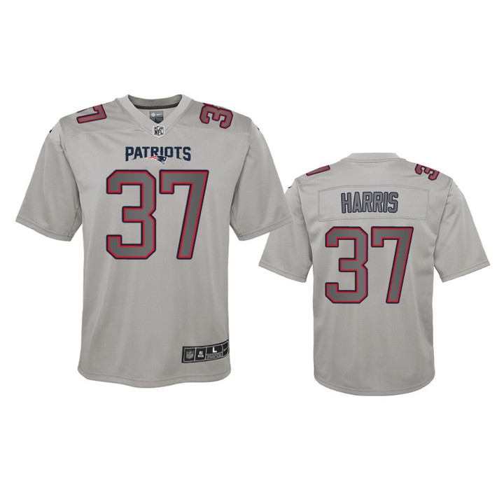 Youth Patriots Damien Harris Atmosphere Fashion Game Gray Jersey