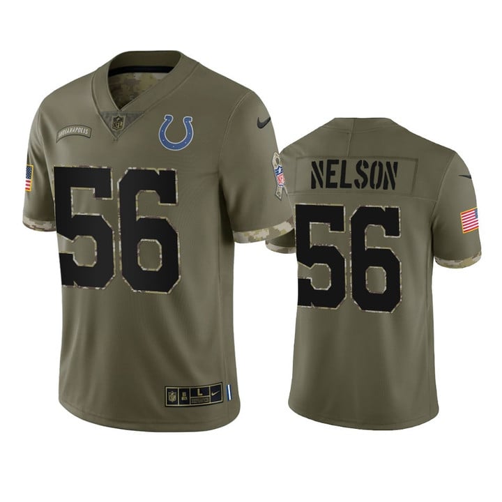 Colts Quenton Nelson Limited Jersey Olive 2022 Salute To Service