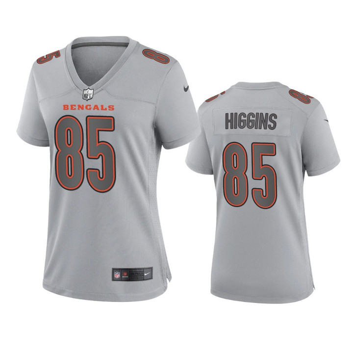 Bengals Tee Higgins Atmosphere Fashion Game Gray Jersey