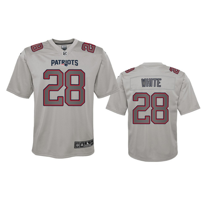 Youth Patriots James White Gray Jersey Atmosphere Fashion Game