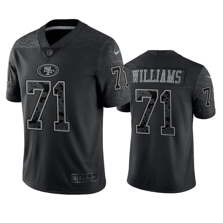 49ers Trent Williams Reflective Limited Black Jersey