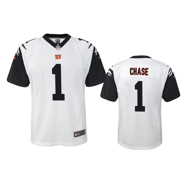Youth Bengals Ja'Marr Chase Game White Jersey