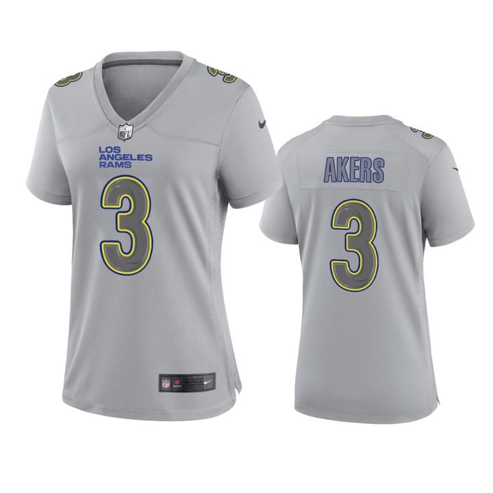 Women's Rams Cam Akers Atmosphere Fashion Game Gray Jersey