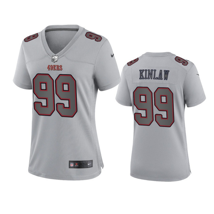 Women's 49ers Javon Kinlaw Atmosphere Fashion Game Gray Jersey