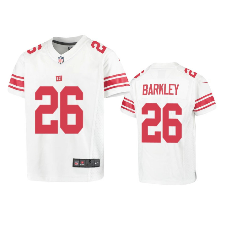Youth Giants Saquon Barkley Game White Jersey