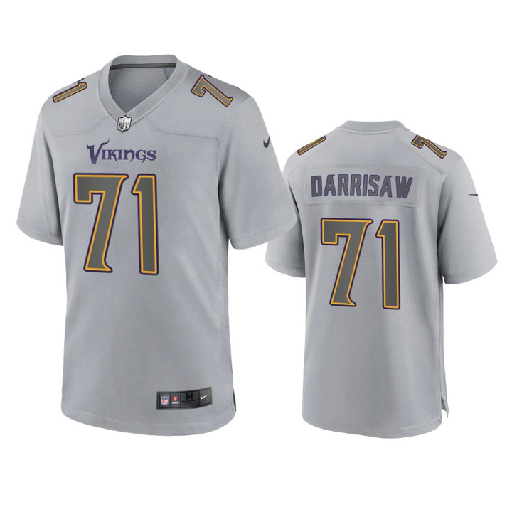 Vikings Christian Darrisaw Atmosphere Fashion Game Gray Jersey