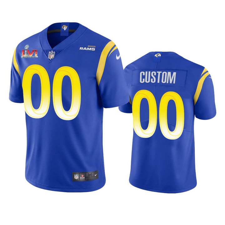 Rams Custom Super Bowl LVI Royal Limited Jersey