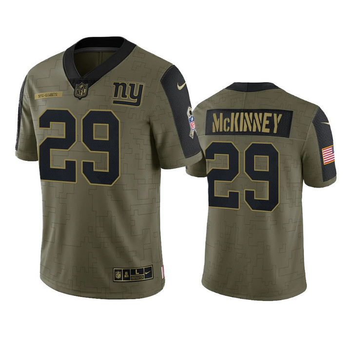 Giants Xavier McKinney Limited Jersey Olive 2021 Salute To Service