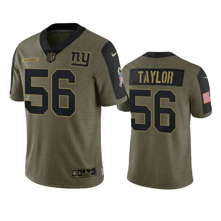 Giants Lawrence Taylor Limited Jersey Olive 2021 Salute To Service