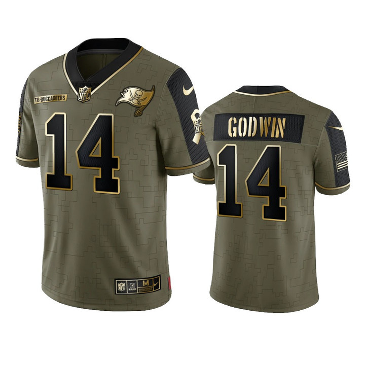 Buccaneers Chris Godwin Limited Jersey Olive Gold 2021 Salute To Service