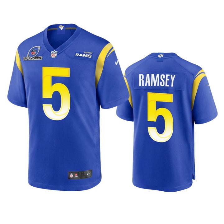 Rams Jalen Ramsey 2021 NFL Playoffs Patch Royal Jersey