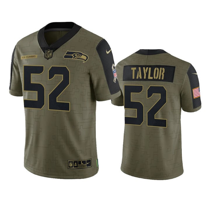 Seahawks Darrell Taylor Limited Jersey Olive 2021 Salute To Service