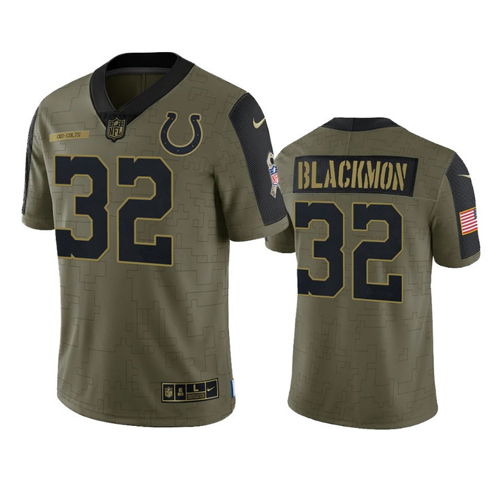 Colts Julian Blackmon Limited Jersey Olive 2021 Salute To Service