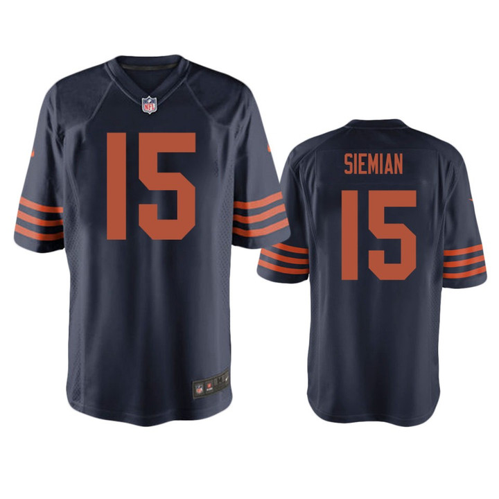 Bears Trevor Siemian Throwback Game Navy Jersey