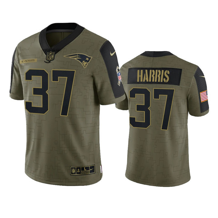 Patriots Damien Harris Limited Jersey Olive 2021 Salute To Service