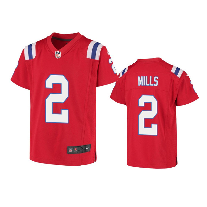 Youth Patriots Jalen Mills Red Jersey Game
