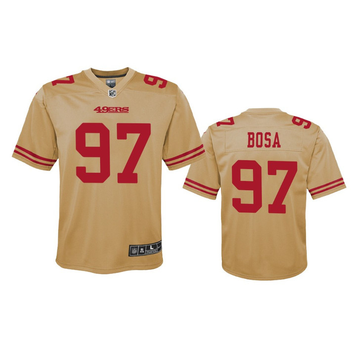 49ers Nick Bosa 2019 Inverted Game Gold Jersey