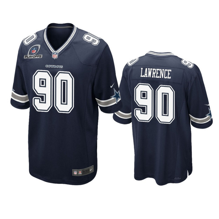 Cowboys DeMarcus Lawrence 2021 NFL Playoffs Patch Navy Jersey