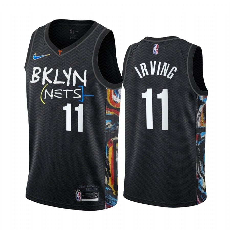 Kyrie Irving 2020-21 Brooklyn Nets Authentic Jersey Jean-Michel Basquiat  Size 48