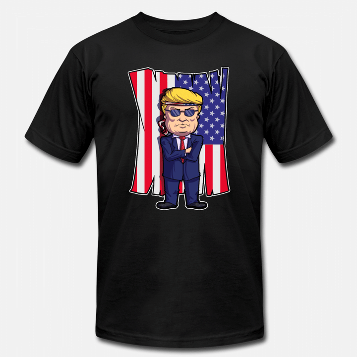 Funny 4th of July Donald Trump Merica US Patriot  Unisex Jersey TShirt